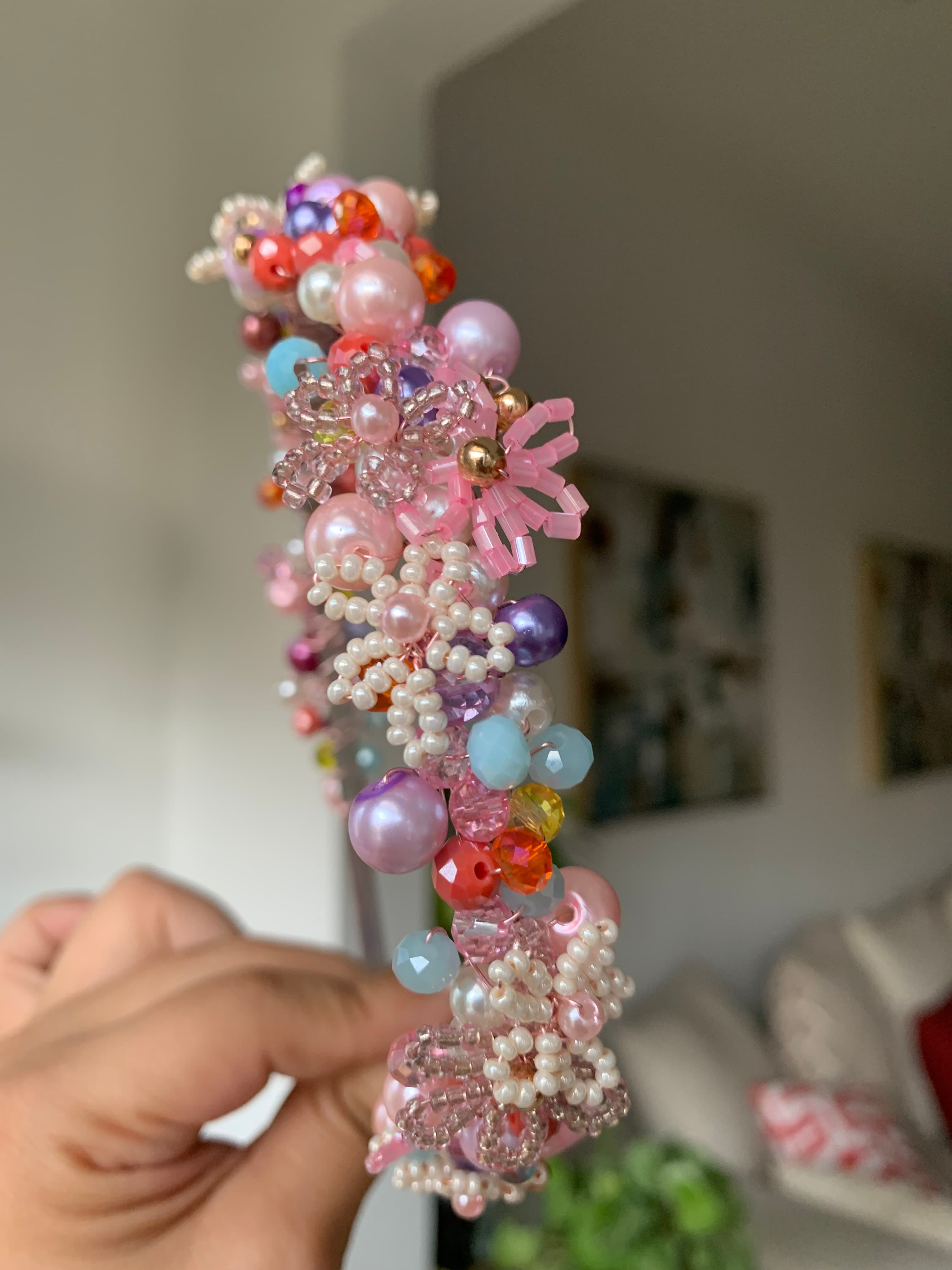 Beaded Floral Headband