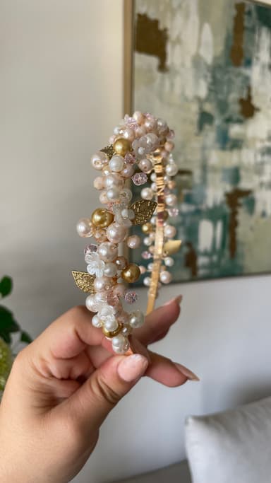 Pink& Golden Headband 