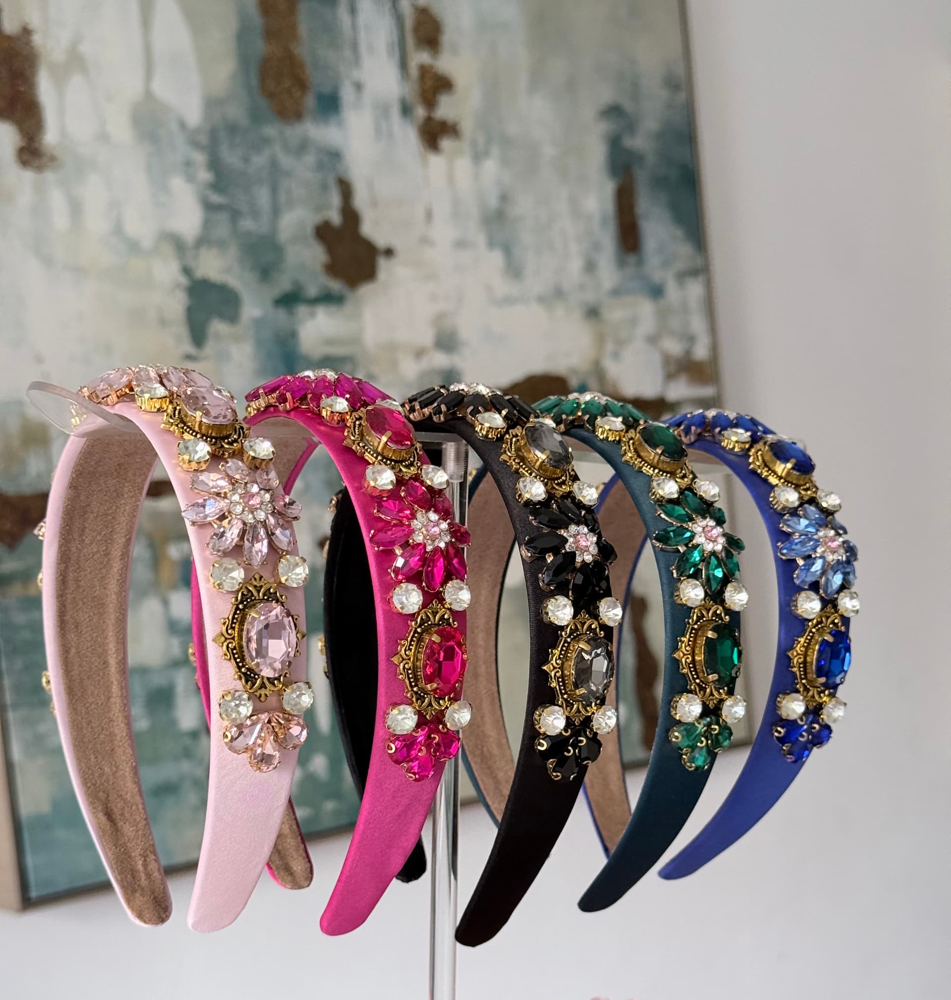 Rhinestone Floral Headbands 