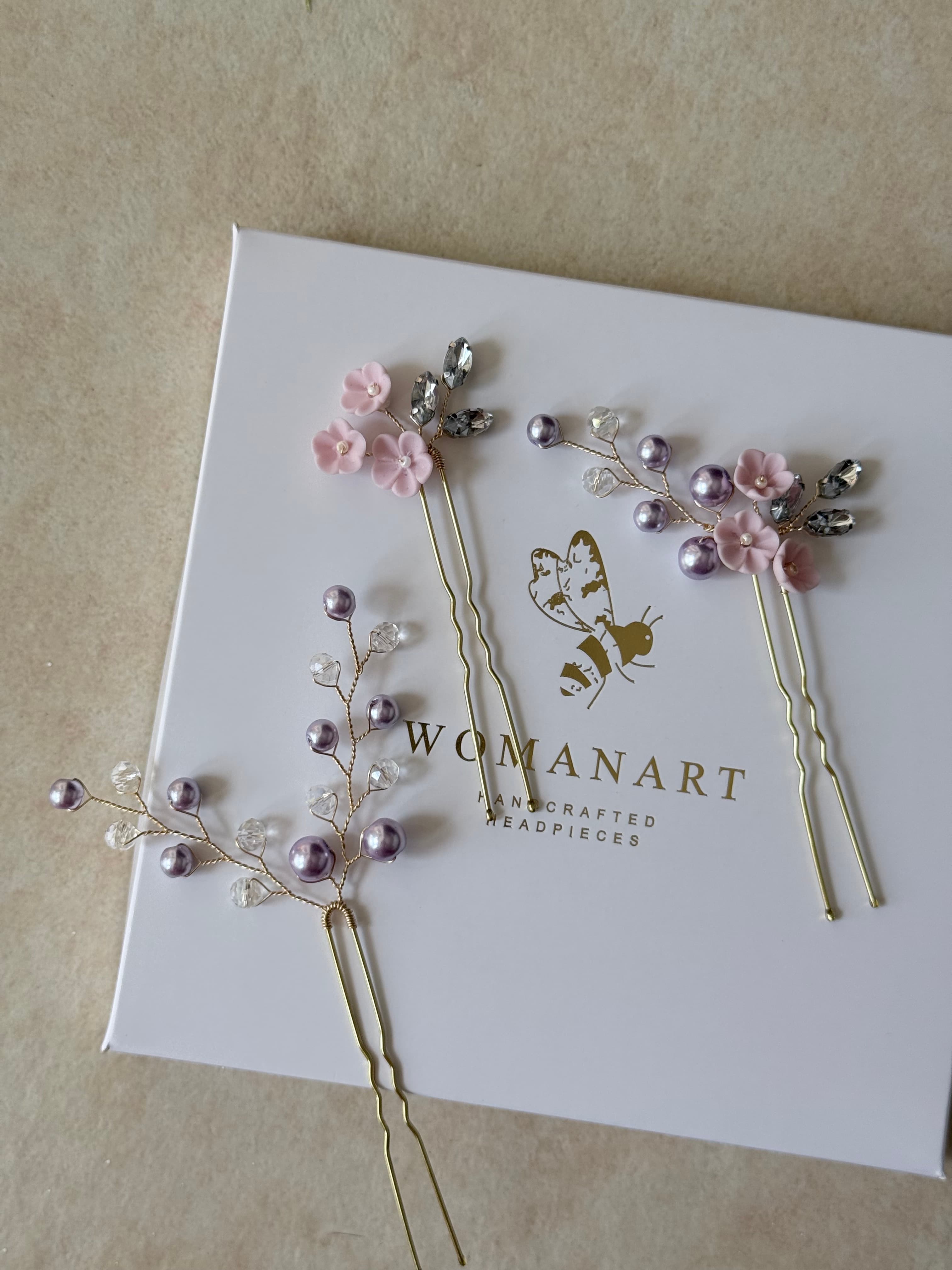 Lilac Hair Pins