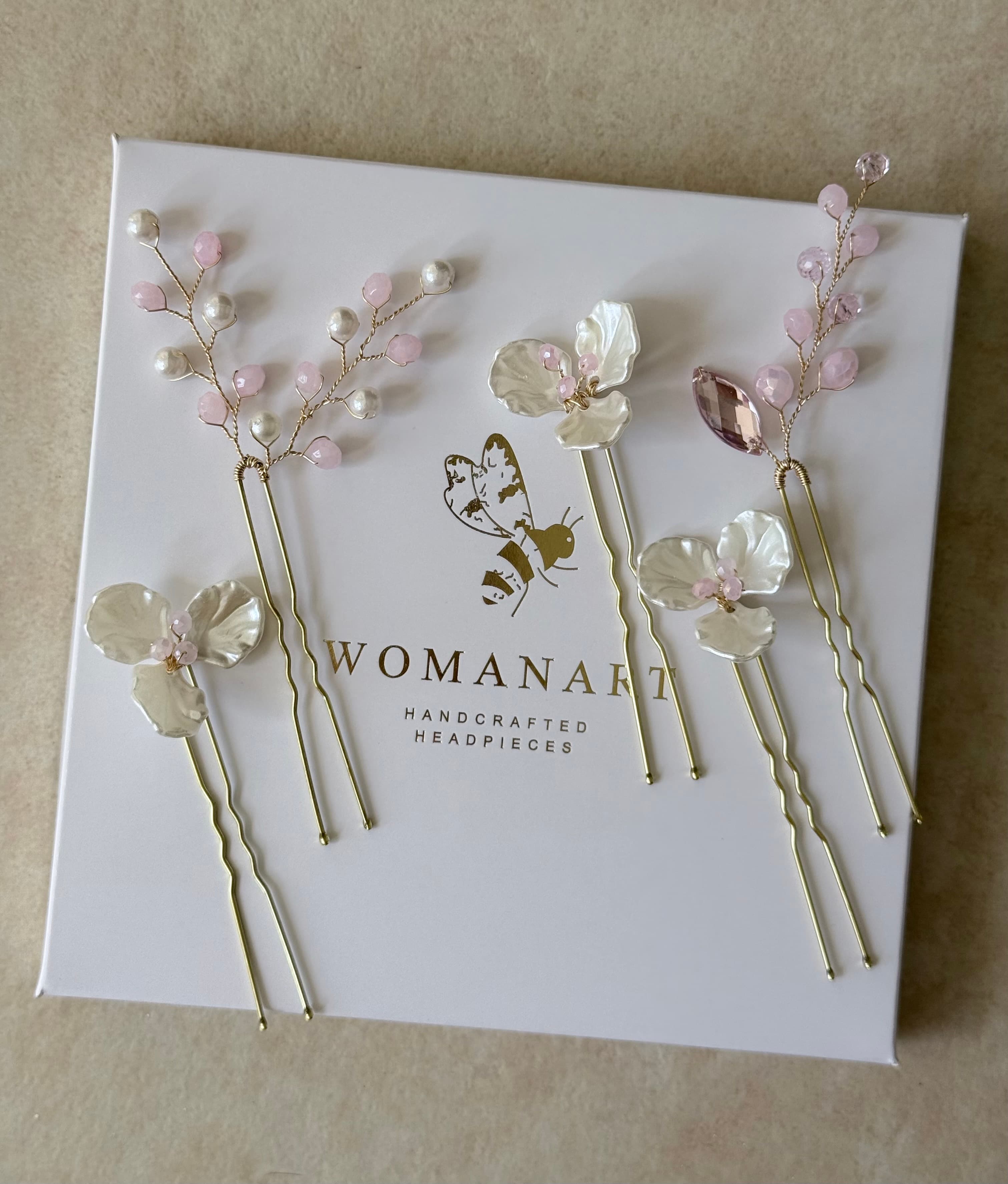 Pink Floral Hair Pins