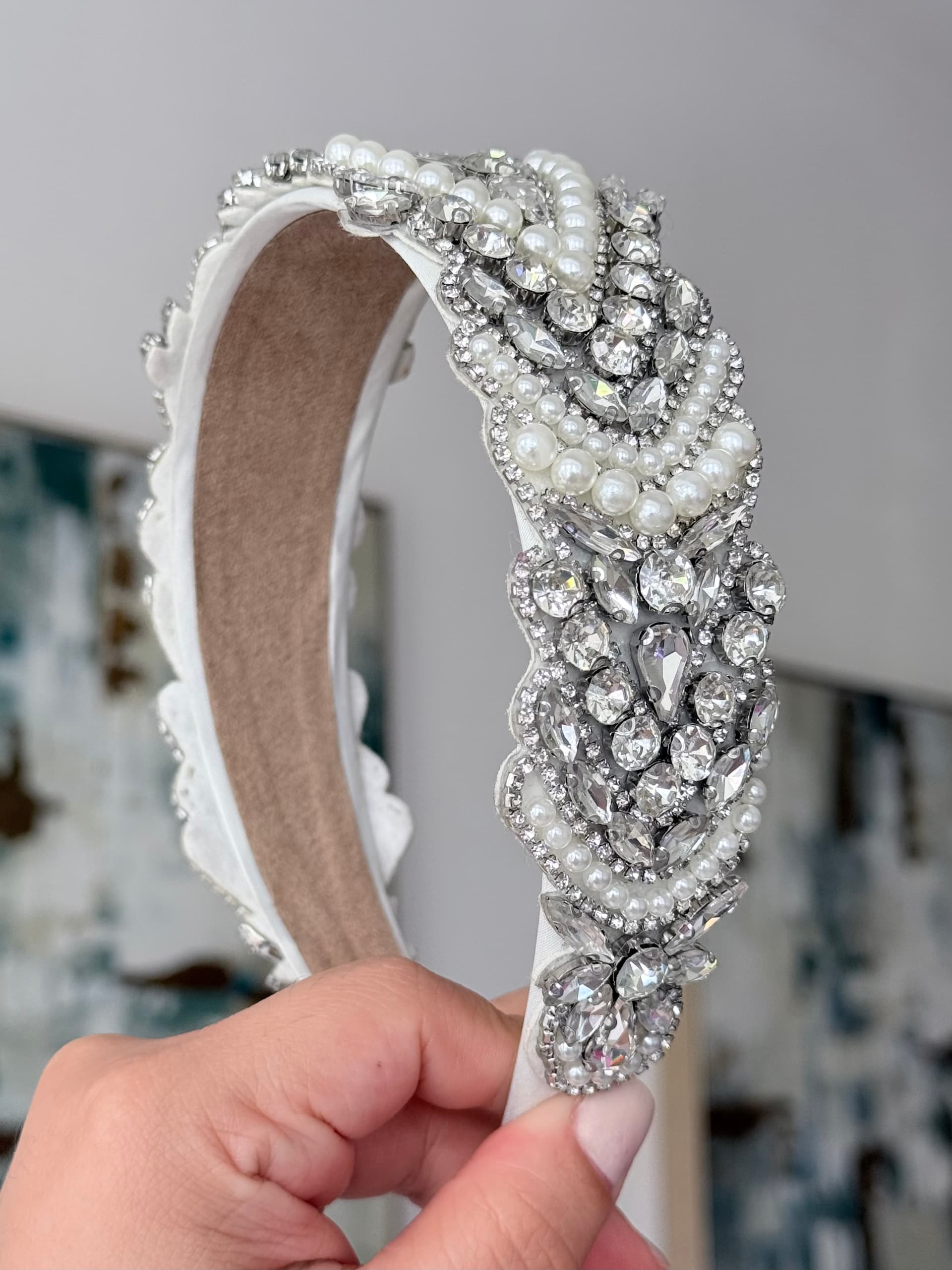 White rhinestone Headband
