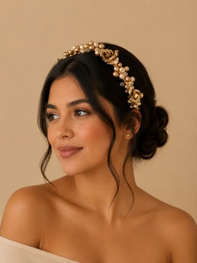 Golden roses Headband