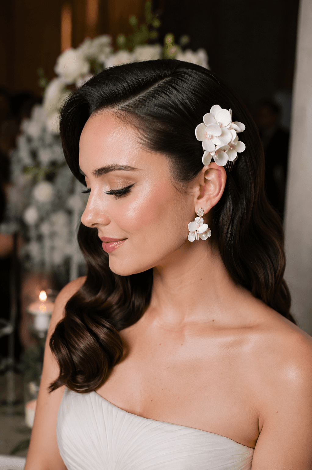 Floral Comb& Earrings